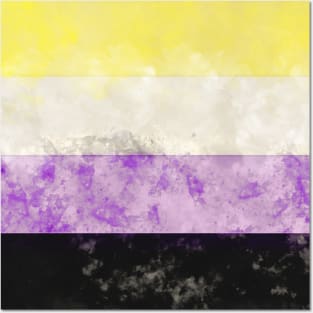 Nonbinary Pride Flag - Water color Posters and Art